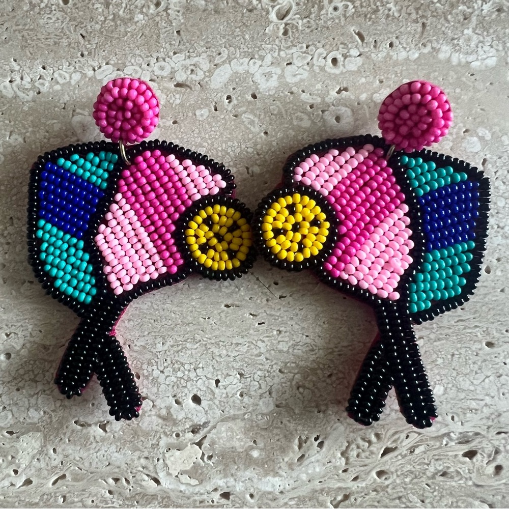 Pickleball Beaded Earrings